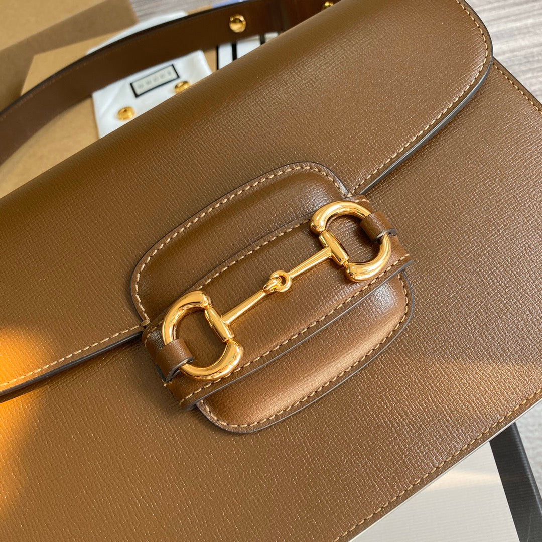 Gucci 602204 Horsebit 1955 shoulder bag Brown leather