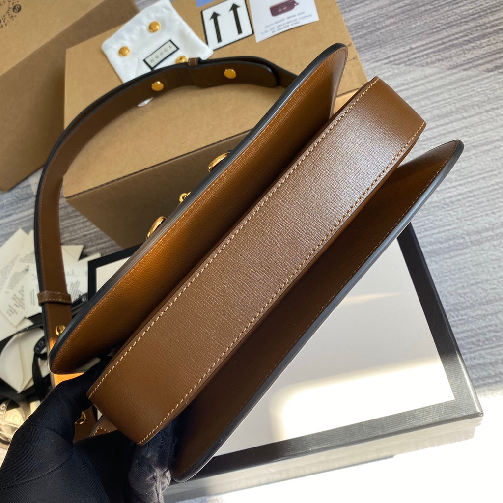 Gucci 602204 Horsebit 1955 shoulder bag Brown leather