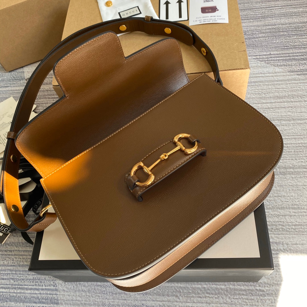 Gucci 602204 Horsebit 1955 shoulder bag Brown leather