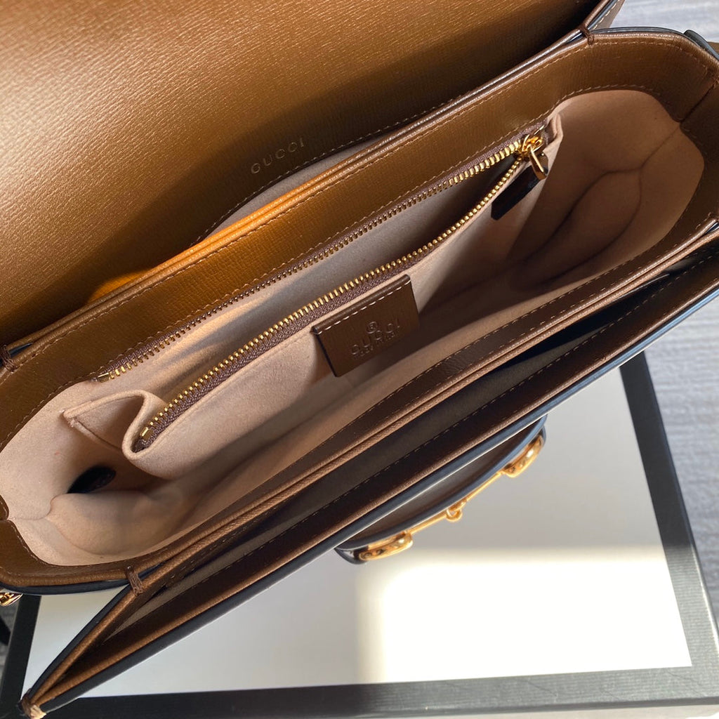 Gucci 602204 Horsebit 1955 shoulder bag Brown leather