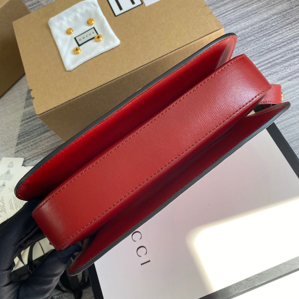 Gucci 602204 Horsebit 1955 shoulder bag Red leather
