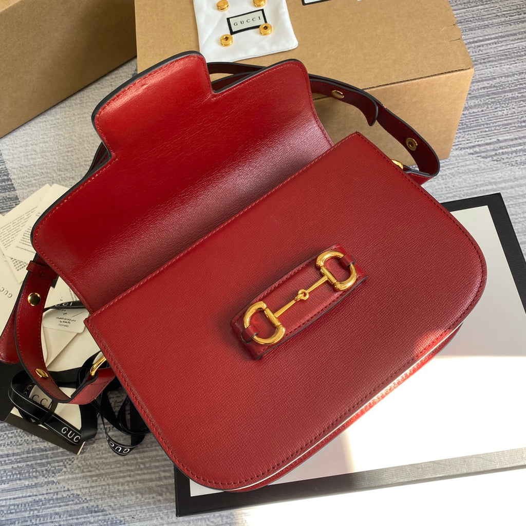 Gucci 602204 Horsebit 1955 shoulder bag Red leather