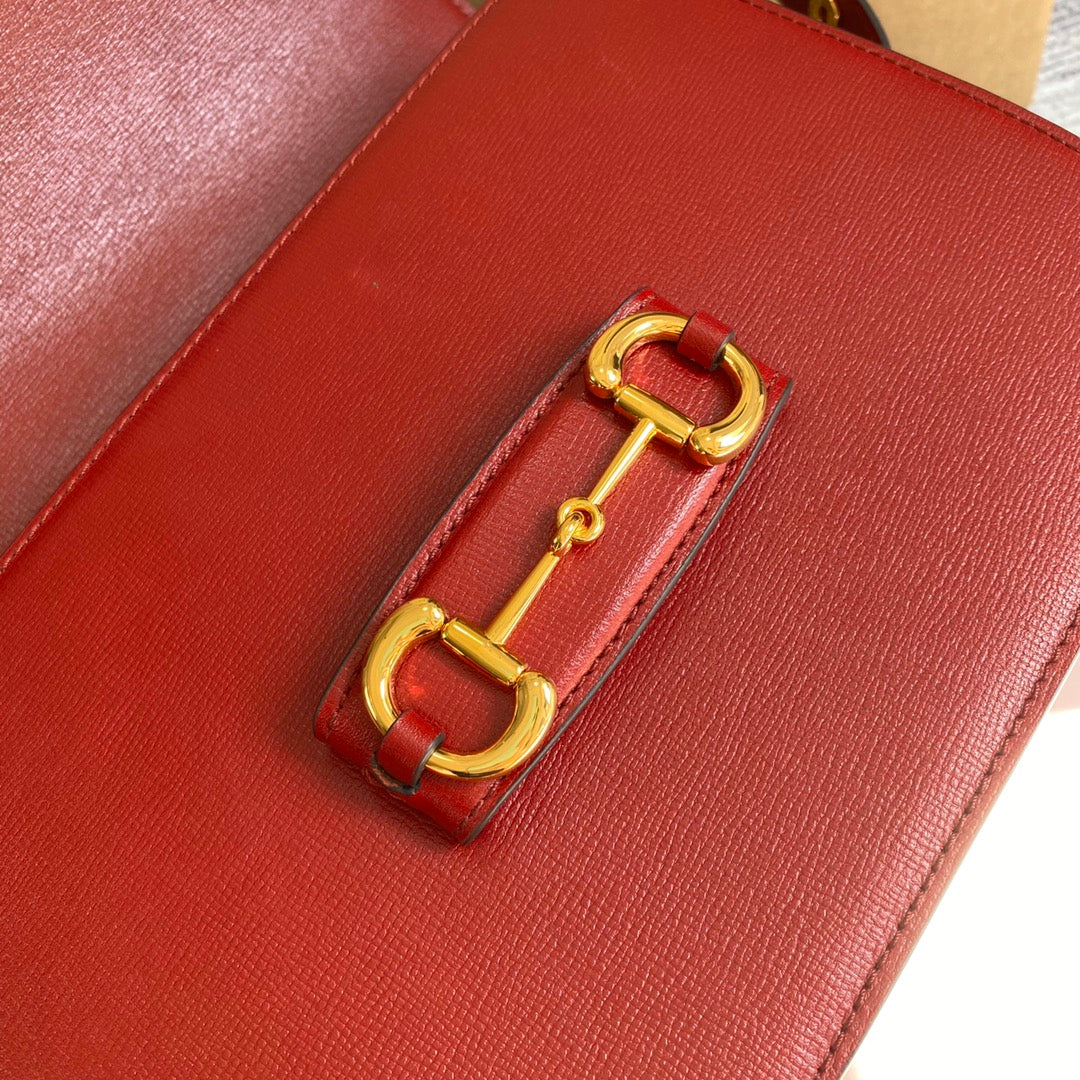 Gucci 602204 Horsebit 1955 shoulder bag Red leather