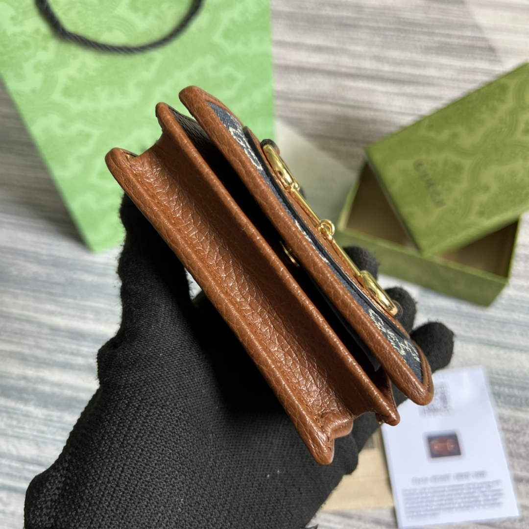 Gucci Horsebit 1955 card case wallet 621887 Brown leather