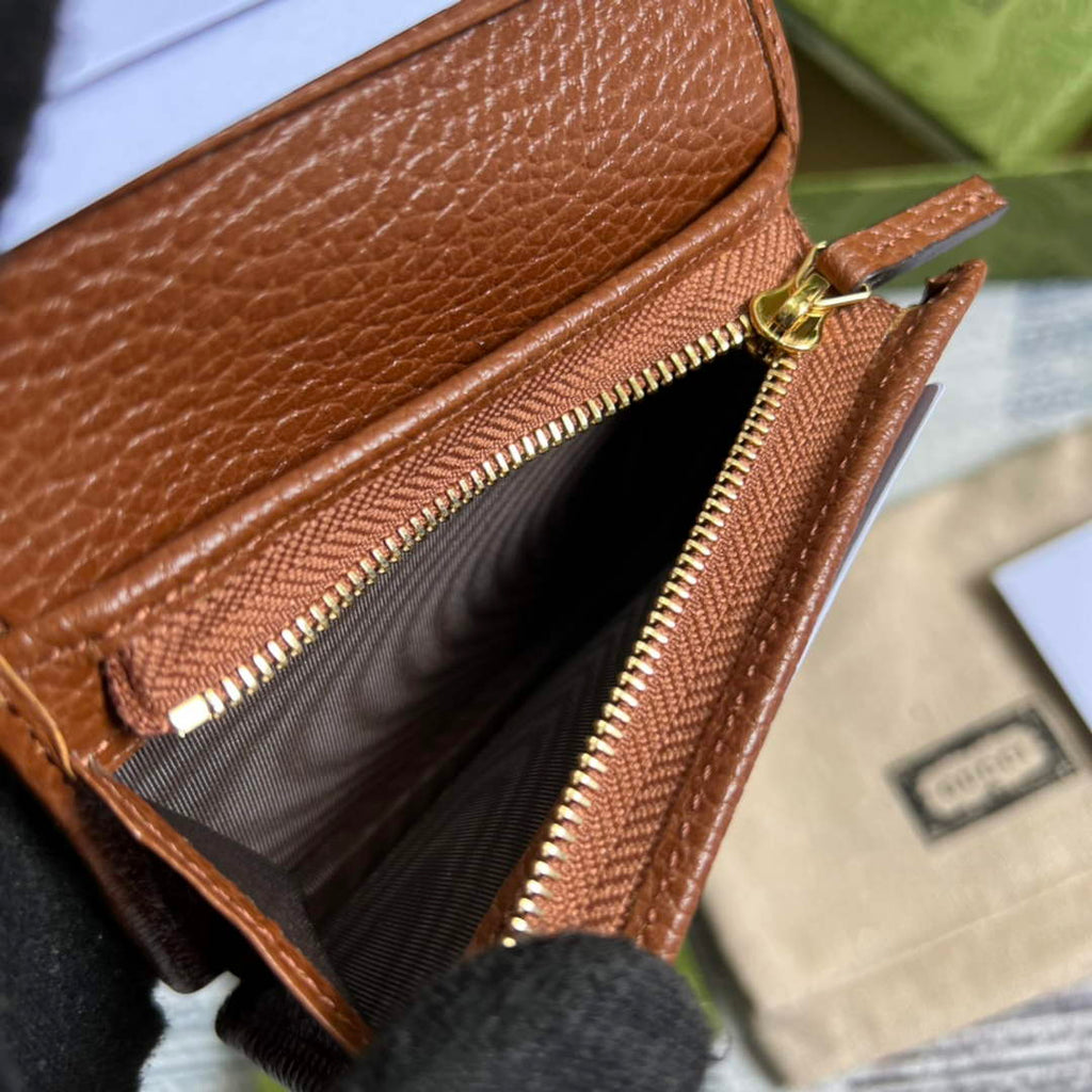 Gucci Horsebit 1955 card case wallet 621887 Brown leather
