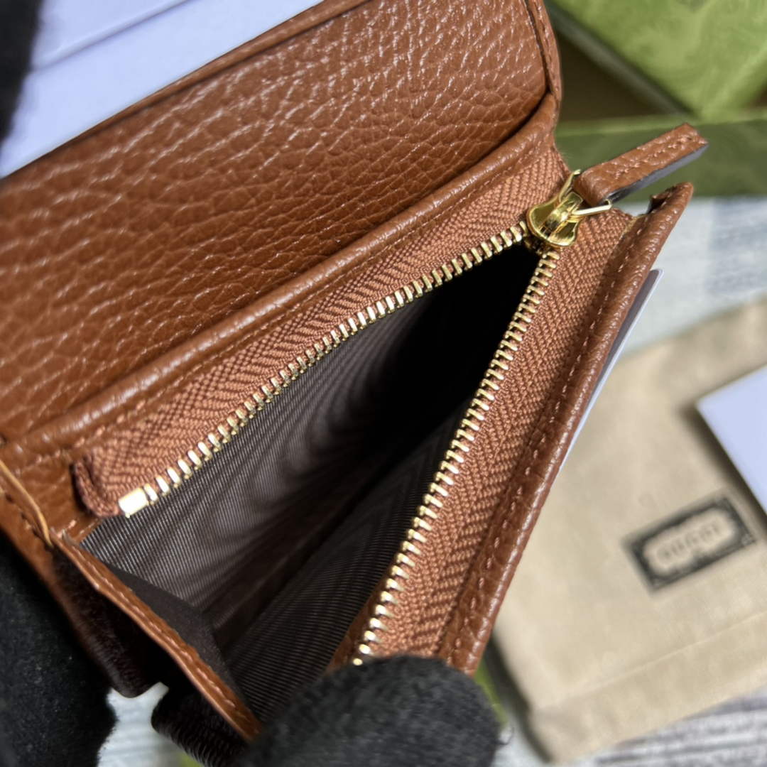 Gucci Horsebit 1955 card case wallet 621887 Brown leather