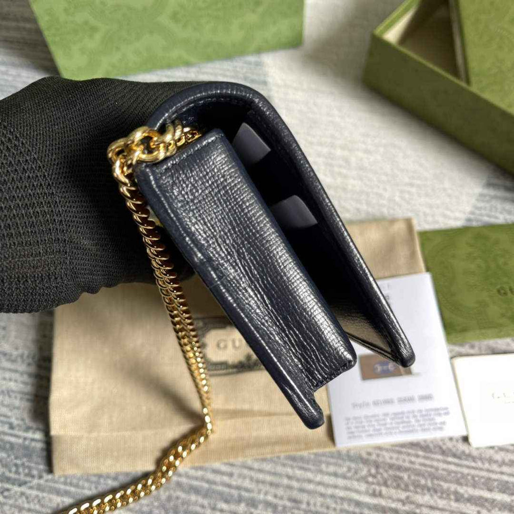 Gucci ‎621892 Horsebit 1955 wallet with chain brown