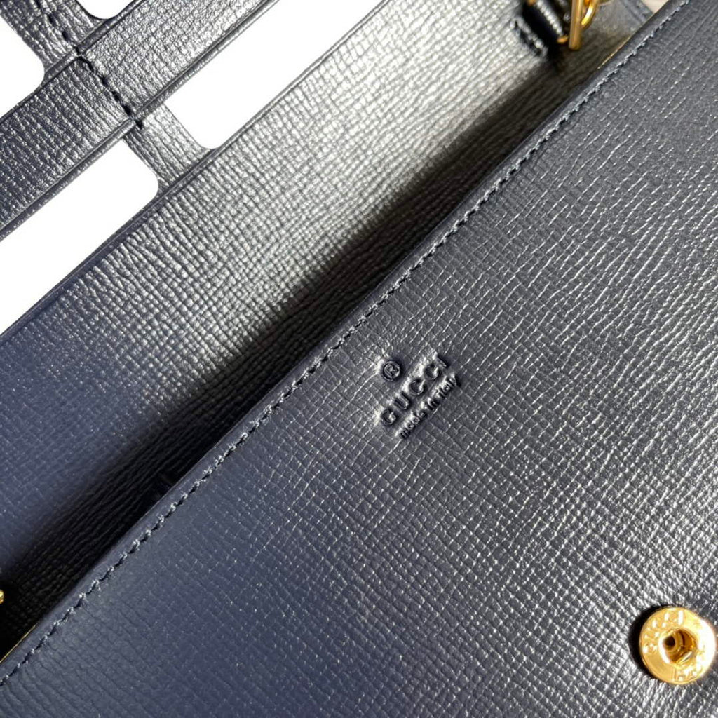 Gucci ‎621892 Horsebit 1955 wallet with chain brown