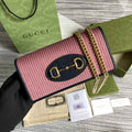 Gucci ‎621892 Horsebit 1955 wallet with chain purple