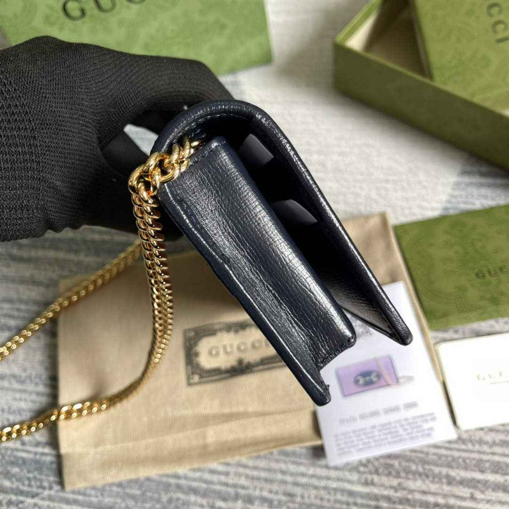 Gucci ‎621892 Horsebit 1955 wallet with chain purple