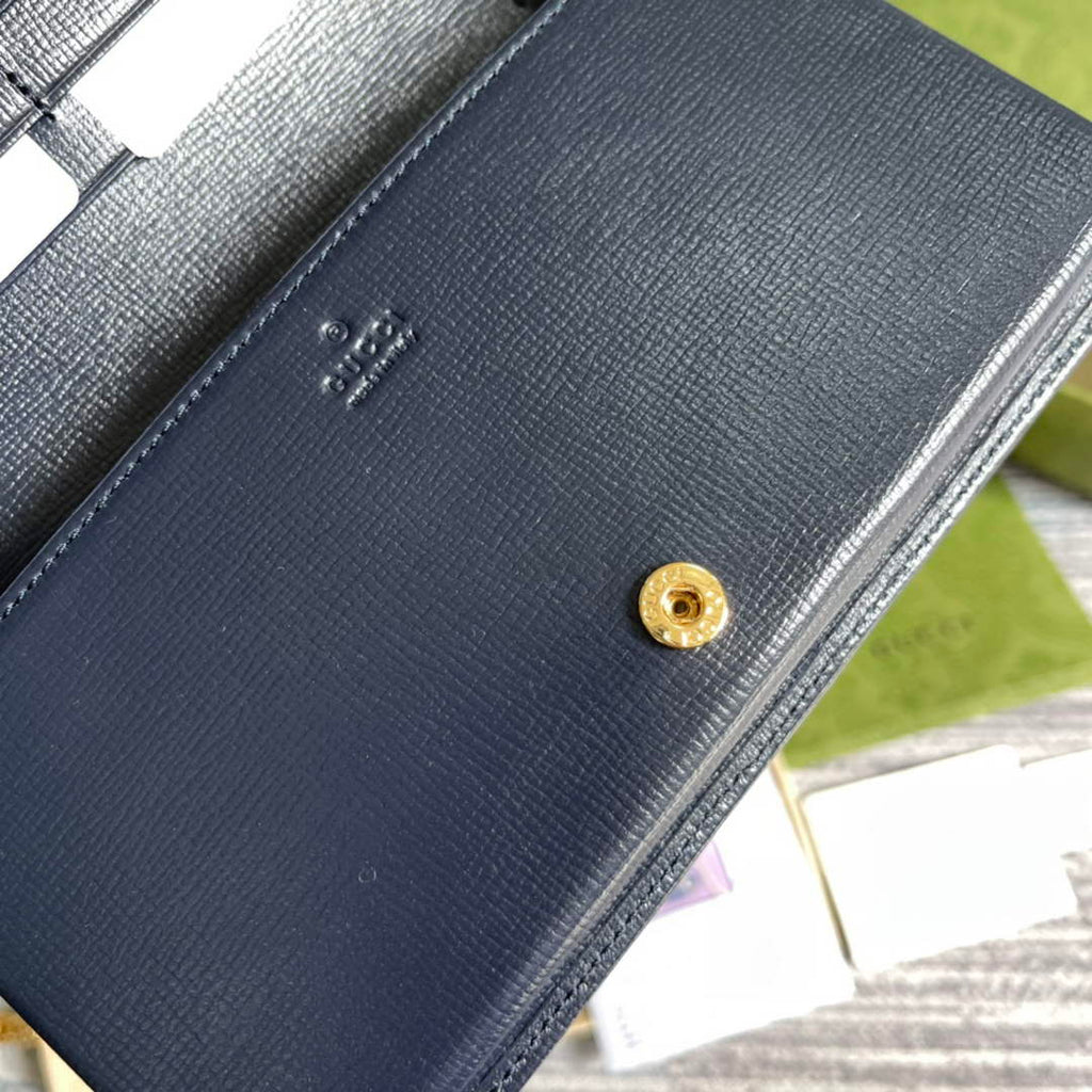 Gucci ‎621892 Horsebit 1955 wallet with chain purple
