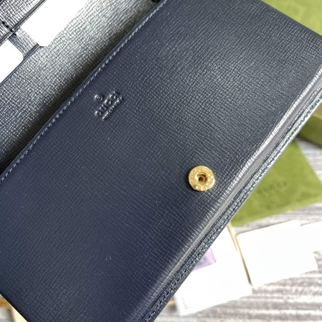 Gucci ‎621892 Horsebit 1955 wallet with chain purple
