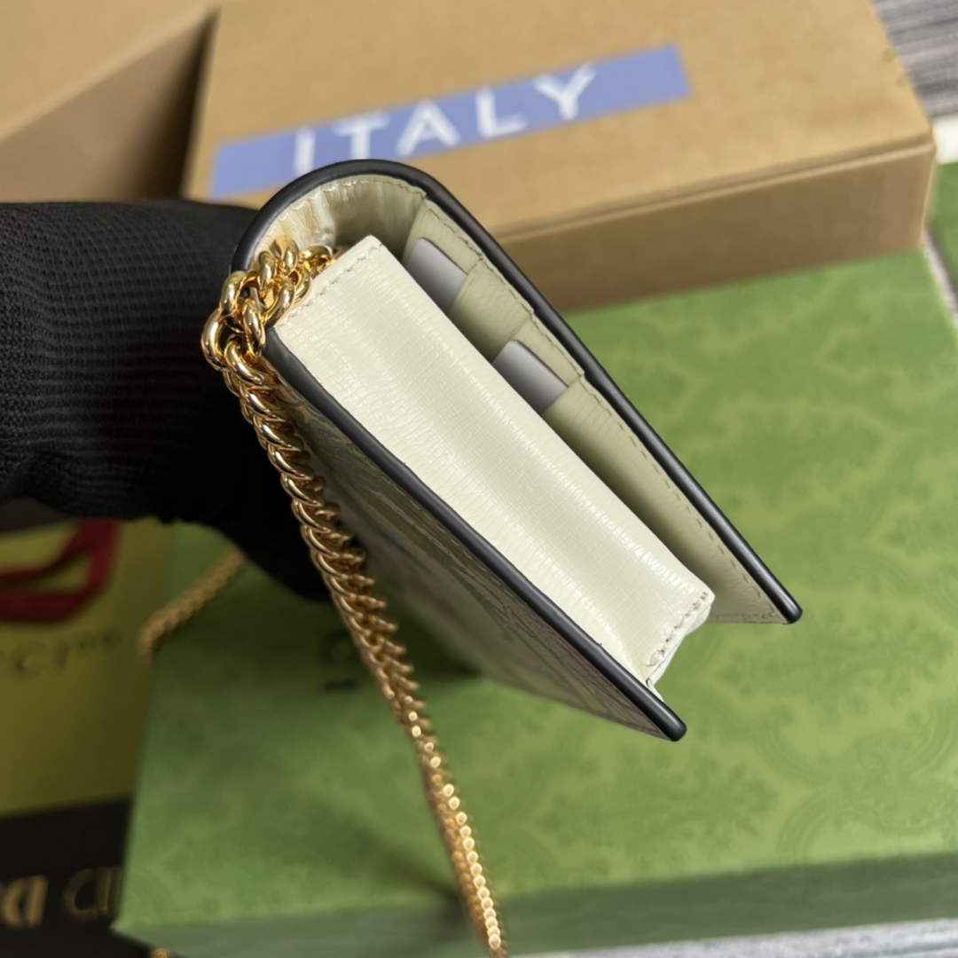 Gucci ‎621892 Horsebit 1955 wallet with chain tiger beige leather