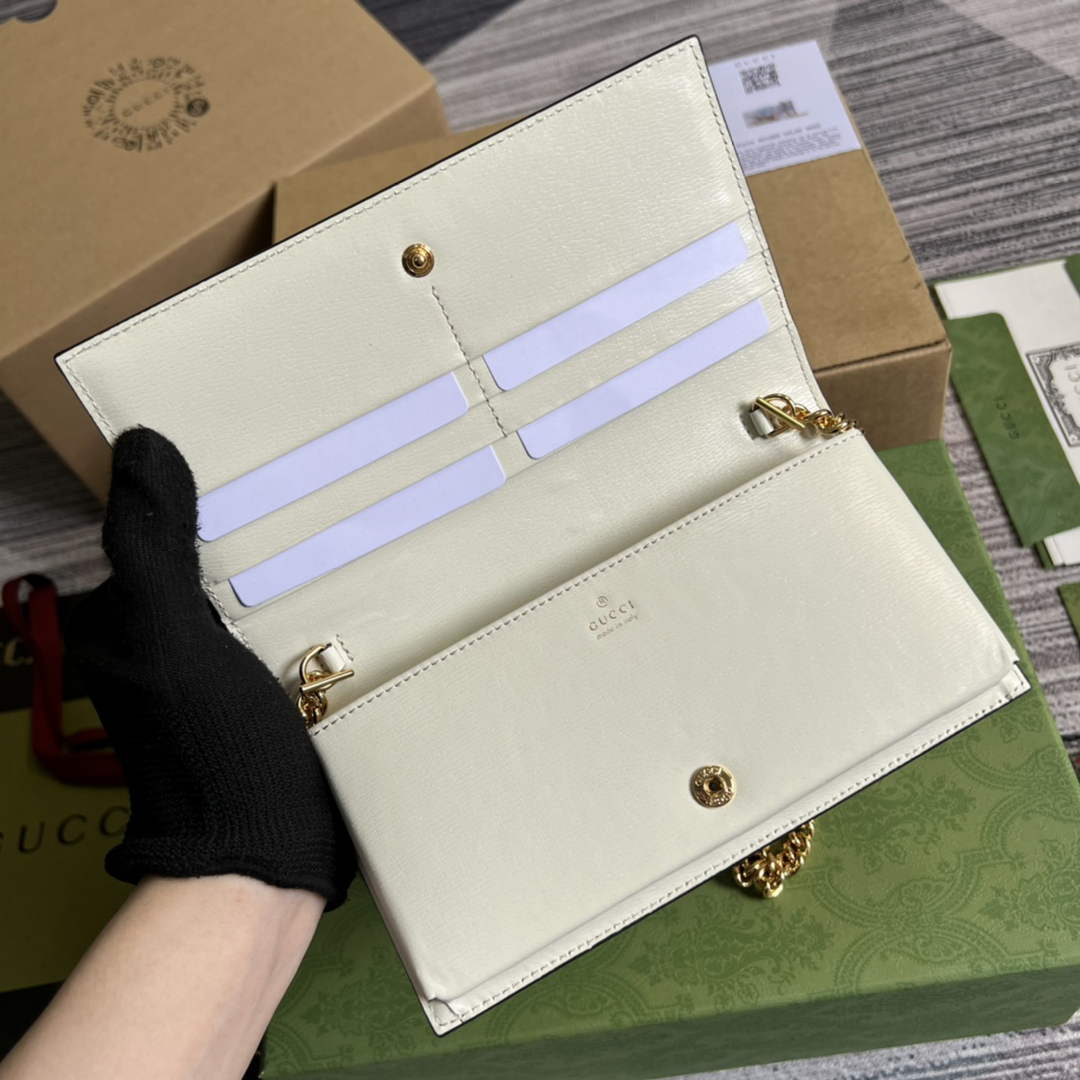 Gucci ‎621892 Horsebit 1955 wallet with chain tiger beige leather