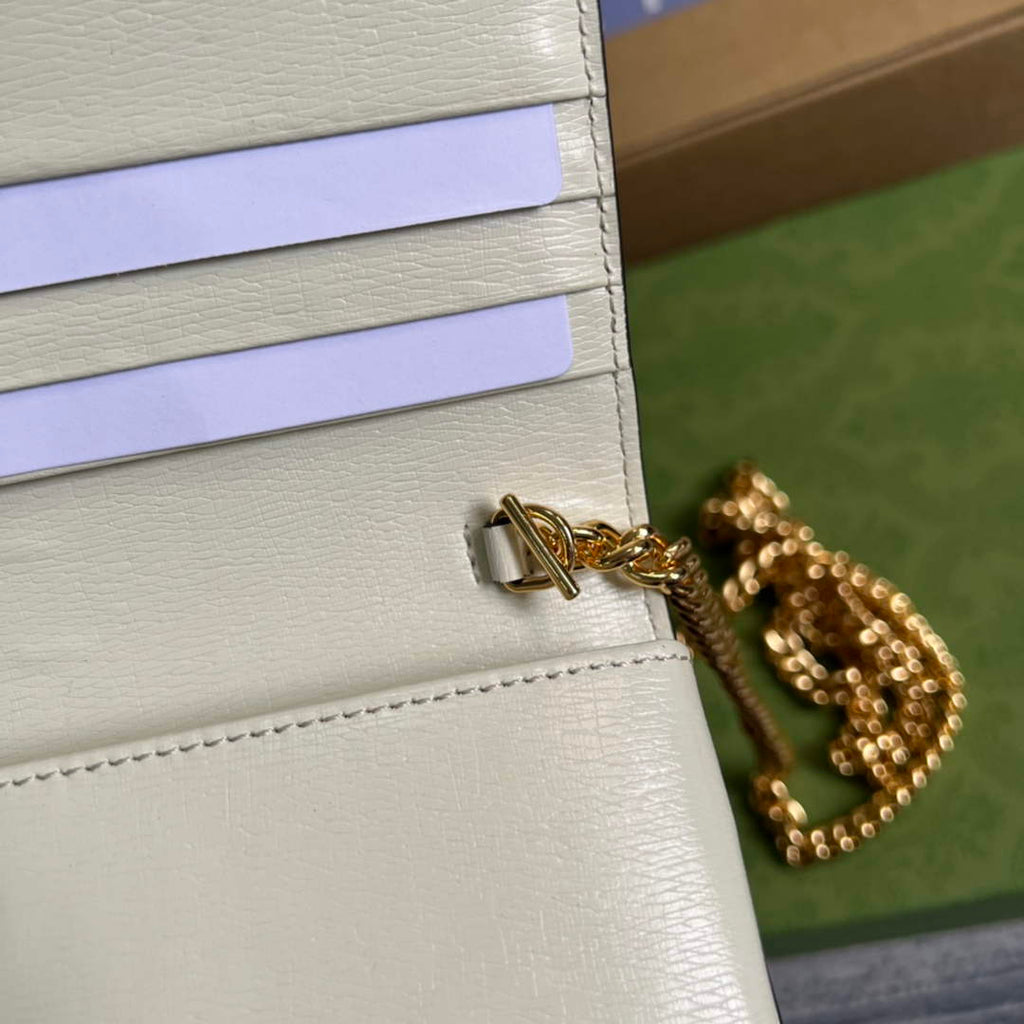 Gucci ‎621892 Horsebit 1955 wallet with chain tiger beige leather