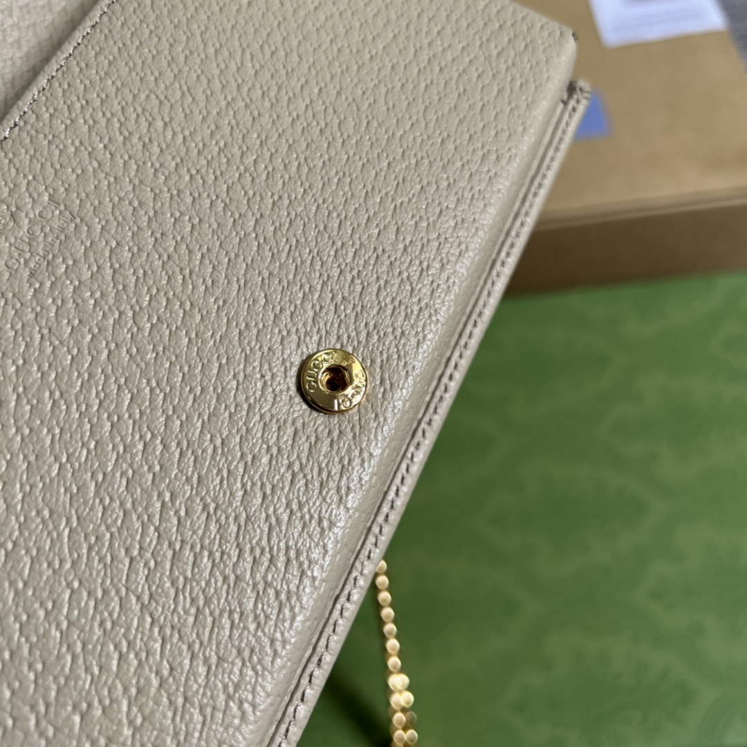 Gucci ‎621892 Horsebit 1955 wallet with chain apricot GG Supreme