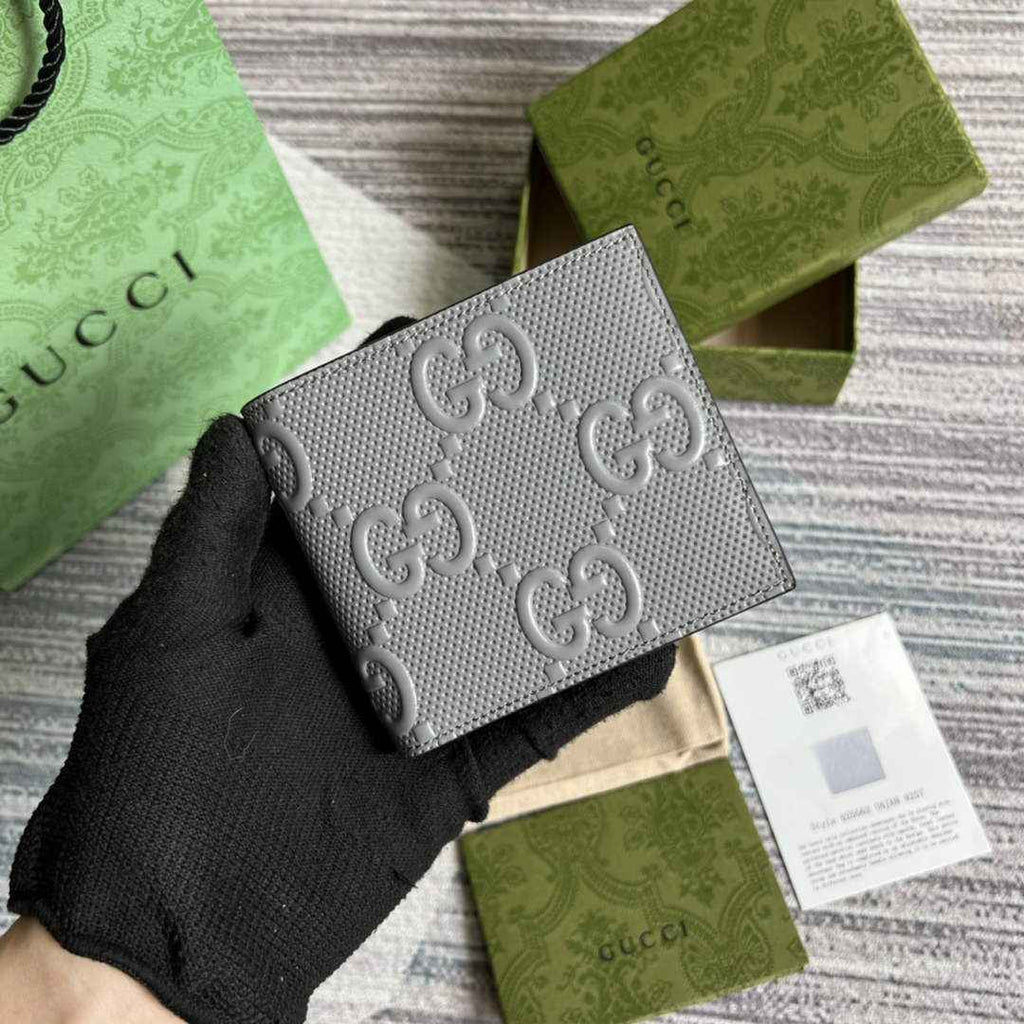 ‎Gucci ‎625559 GG embossed bi-fold wallet Gray