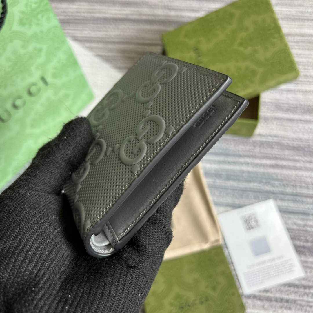 ‎Gucci ‎625559 GG embossed bi-fold wallet Gray