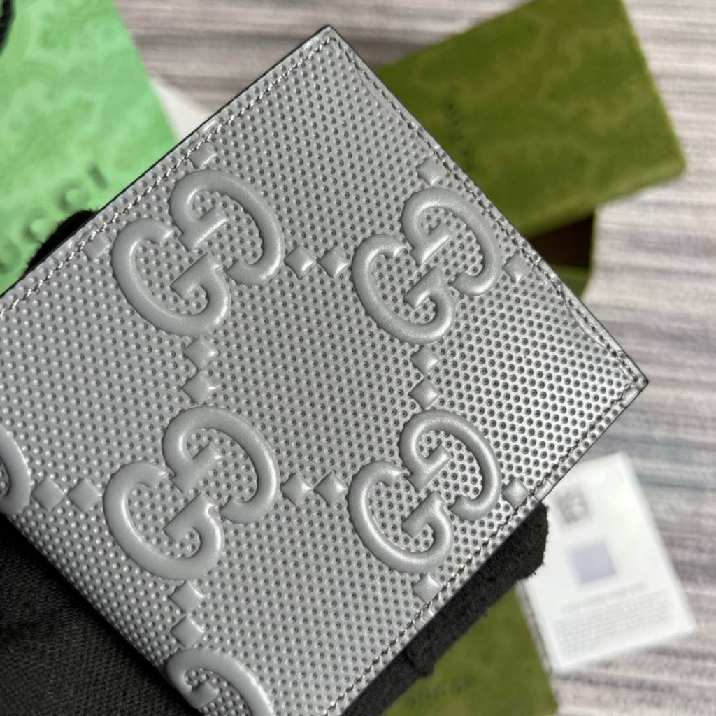‎Gucci ‎625559 GG embossed bi-fold wallet Gray