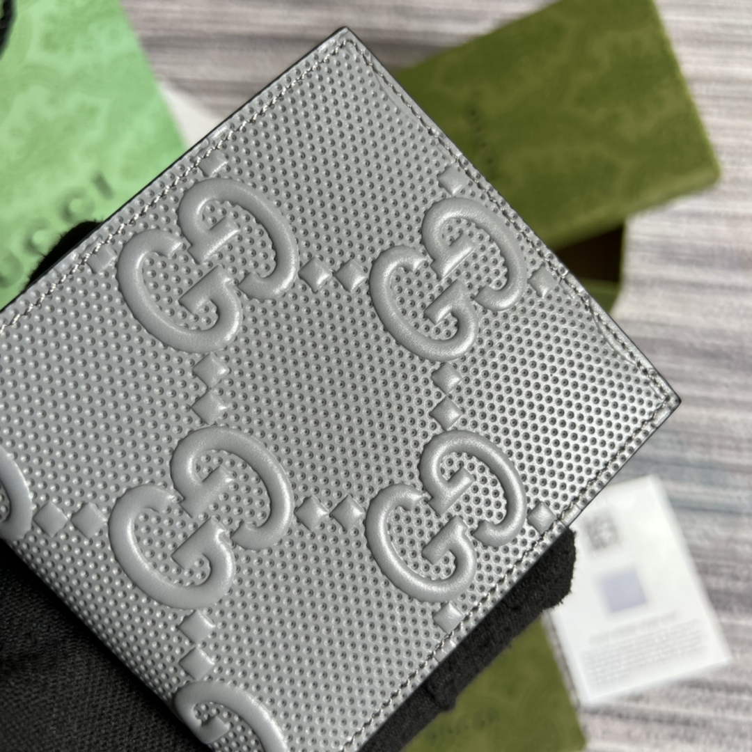 ‎Gucci ‎625559 GG embossed bi-fold wallet Gray