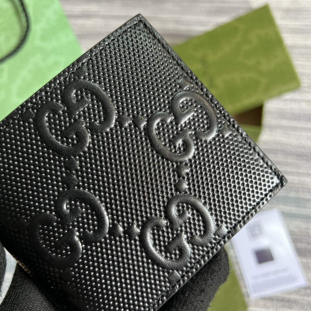 ‎Gucci ‎625559 GG embossed bi-fold wallet black