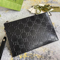 Gucci ‎‎625569 GG embossed pouch Black