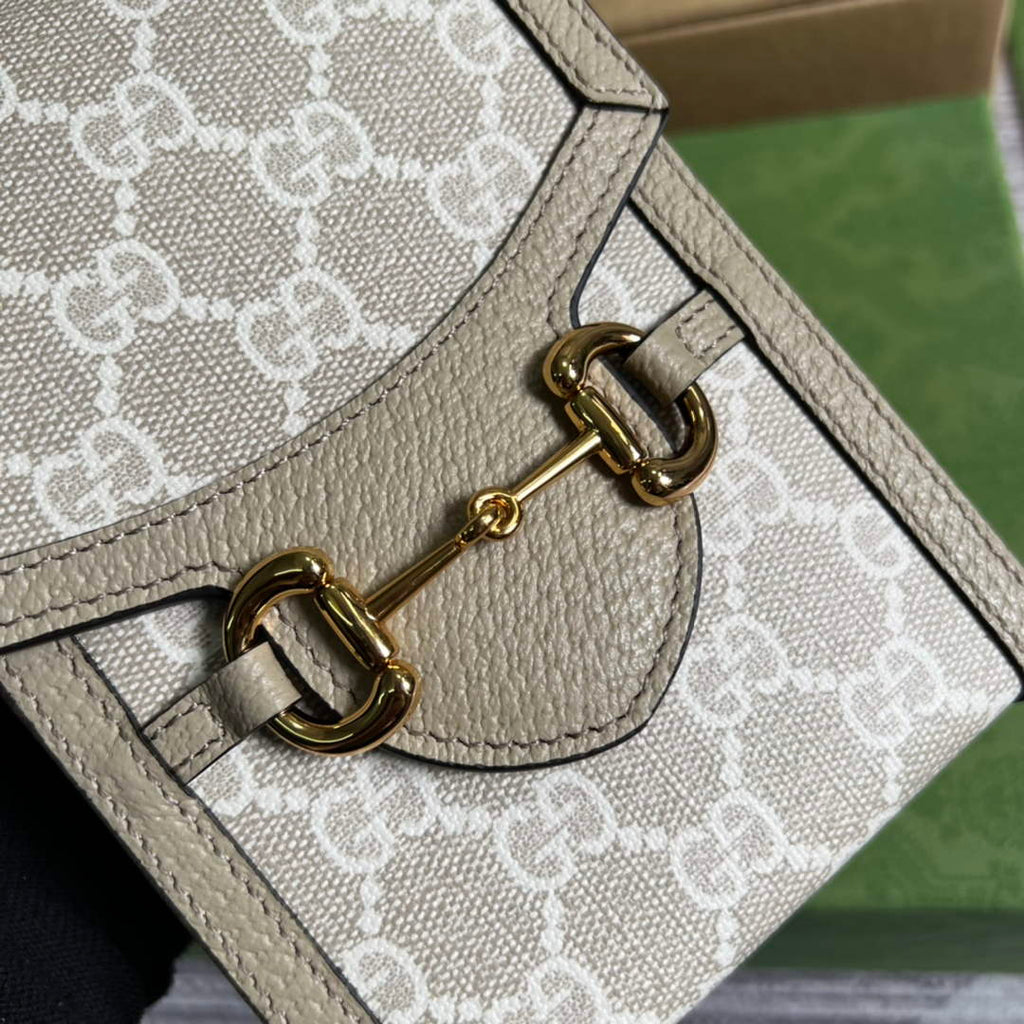 Gucci ‎‎625615 Horsebit 1955 mini bag beige GG Supreme