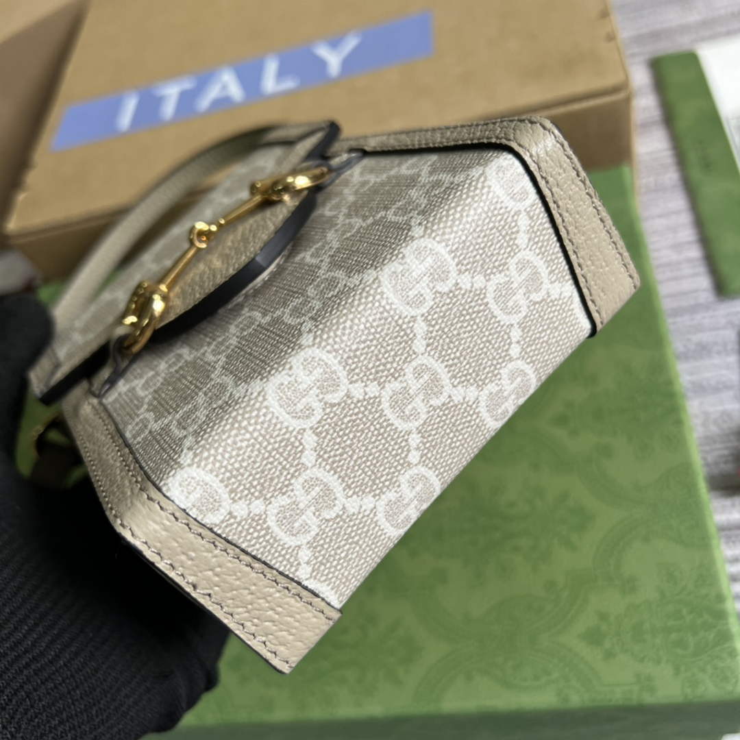 Gucci ‎‎625615 Horsebit 1955 mini bag beige GG Supreme