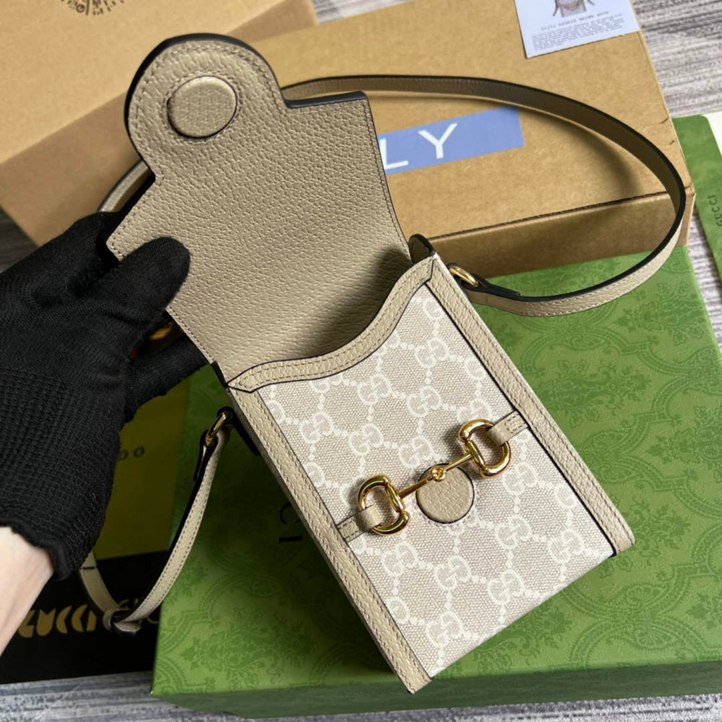 Gucci ‎‎625615 Horsebit 1955 mini bag beige GG Supreme