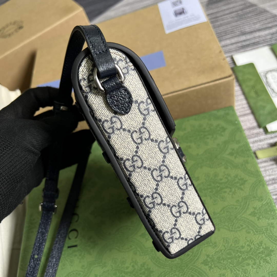 Gucci ‎‎625615 Horsebit 1955 mini bag blue GG Supreme