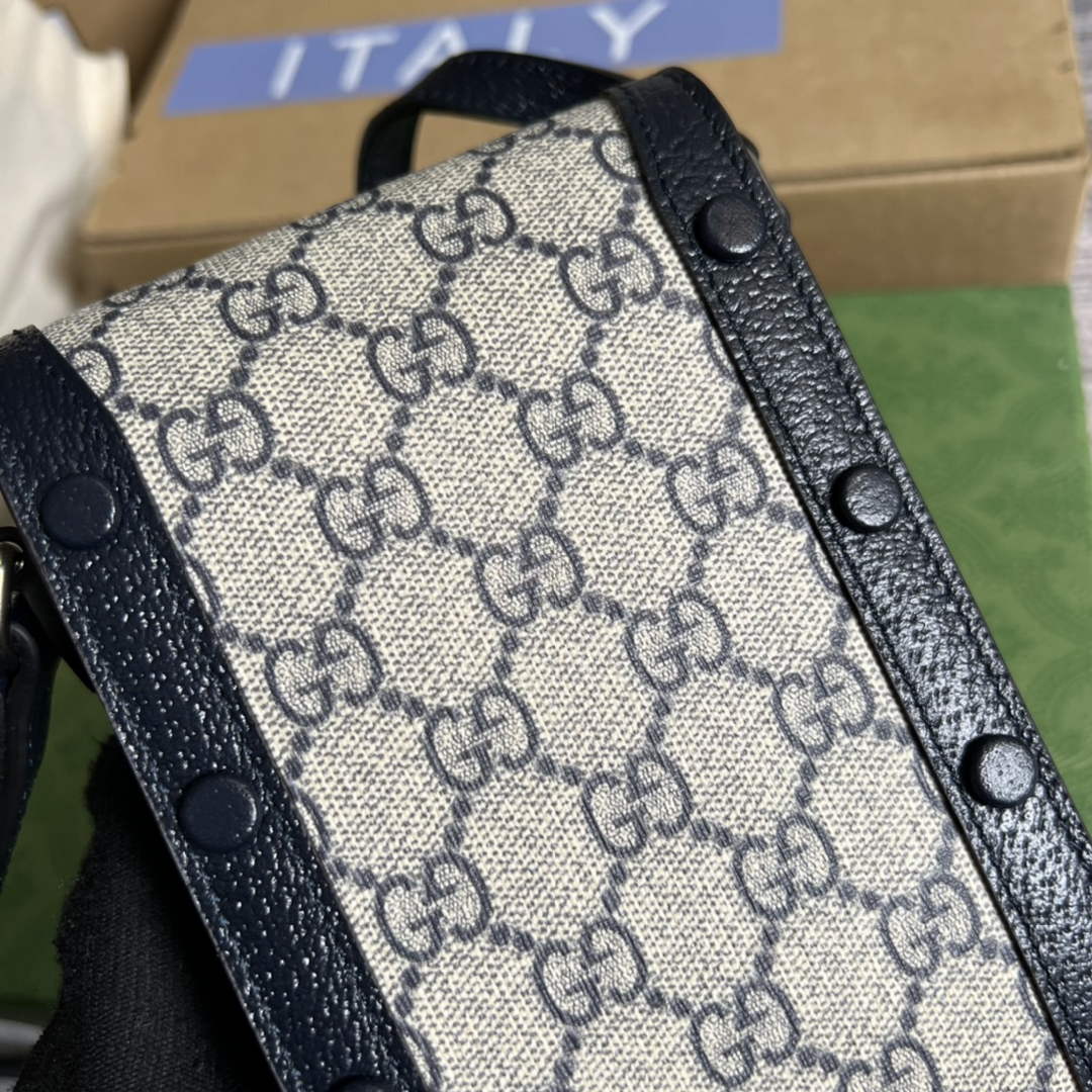 Gucci ‎‎625615 Horsebit 1955 mini bag blue GG Supreme