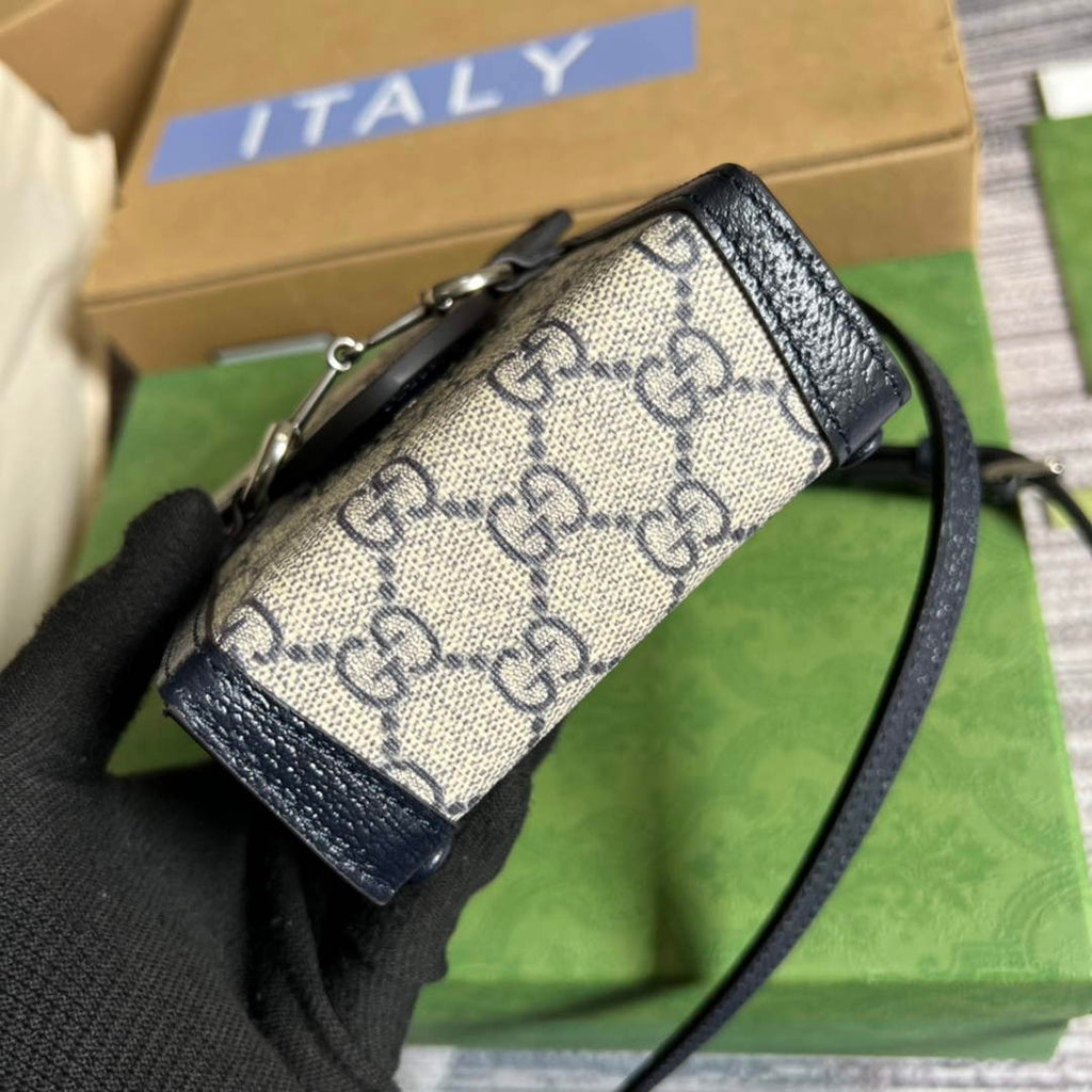 Gucci ‎‎625615 Horsebit 1955 mini bag blue GG Supreme