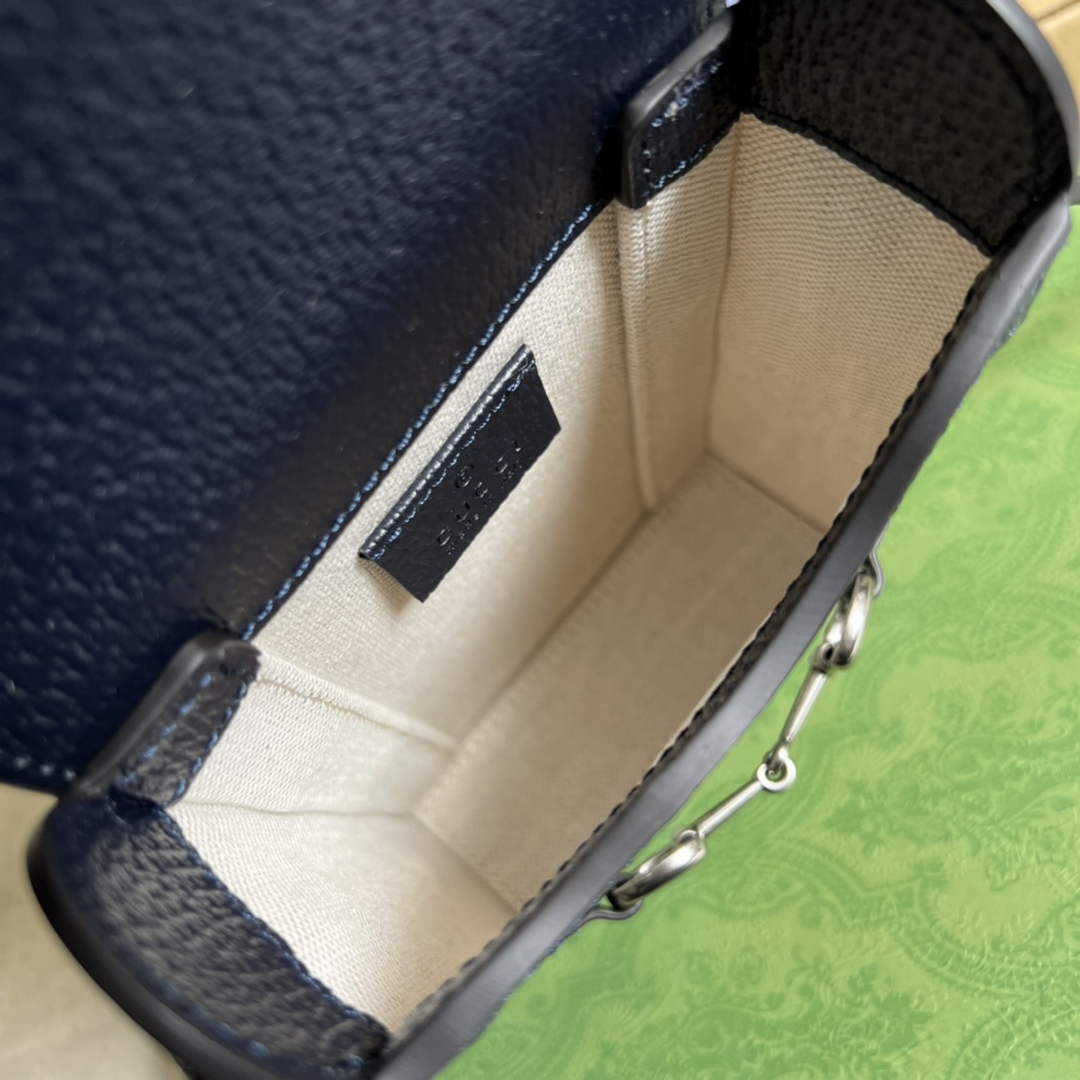 Gucci ‎‎625615 Horsebit 1955 mini bag blue GG Supreme