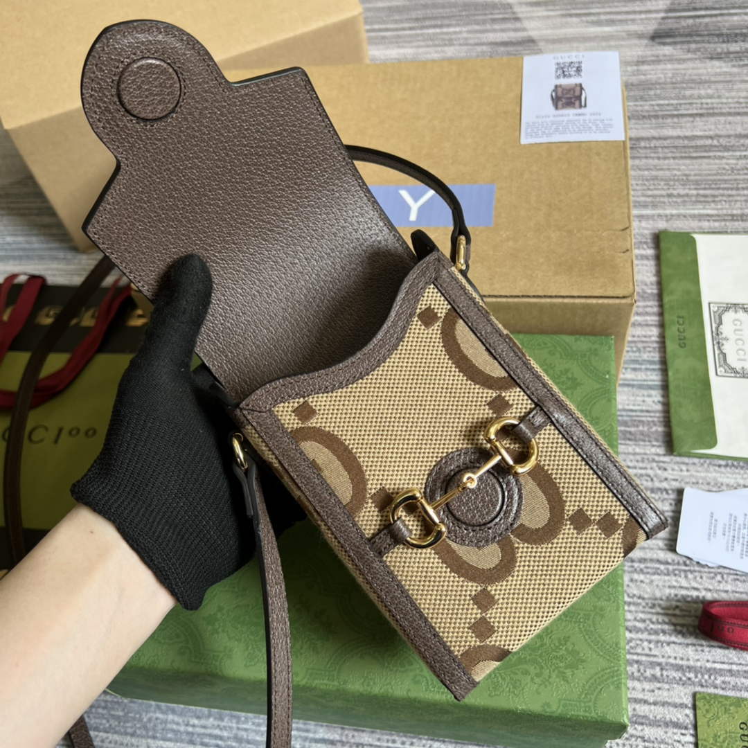 Gucci ‎‎625615 Jumbo GG mini bag Camel jumbo GG