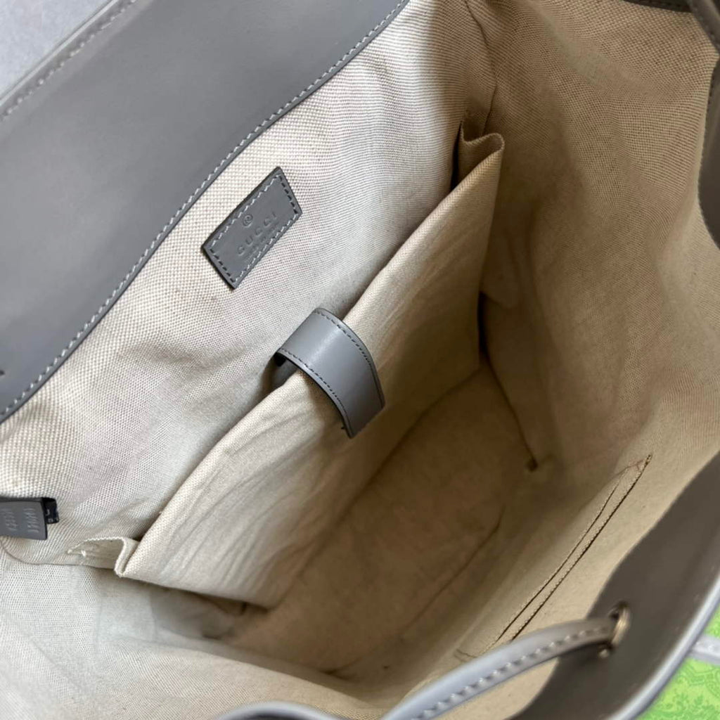 Gucci 625770 GG embossed backpack Grey Leather