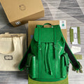 Gucci 625770 GG embossed backpack Green Leather