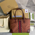 Gucci ‎631685 Ophidia GG medium tote Red Supreme canvas