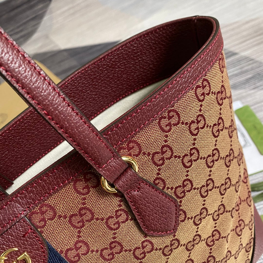 Gucci ‎631685 Ophidia GG medium tote Red Supreme canvas