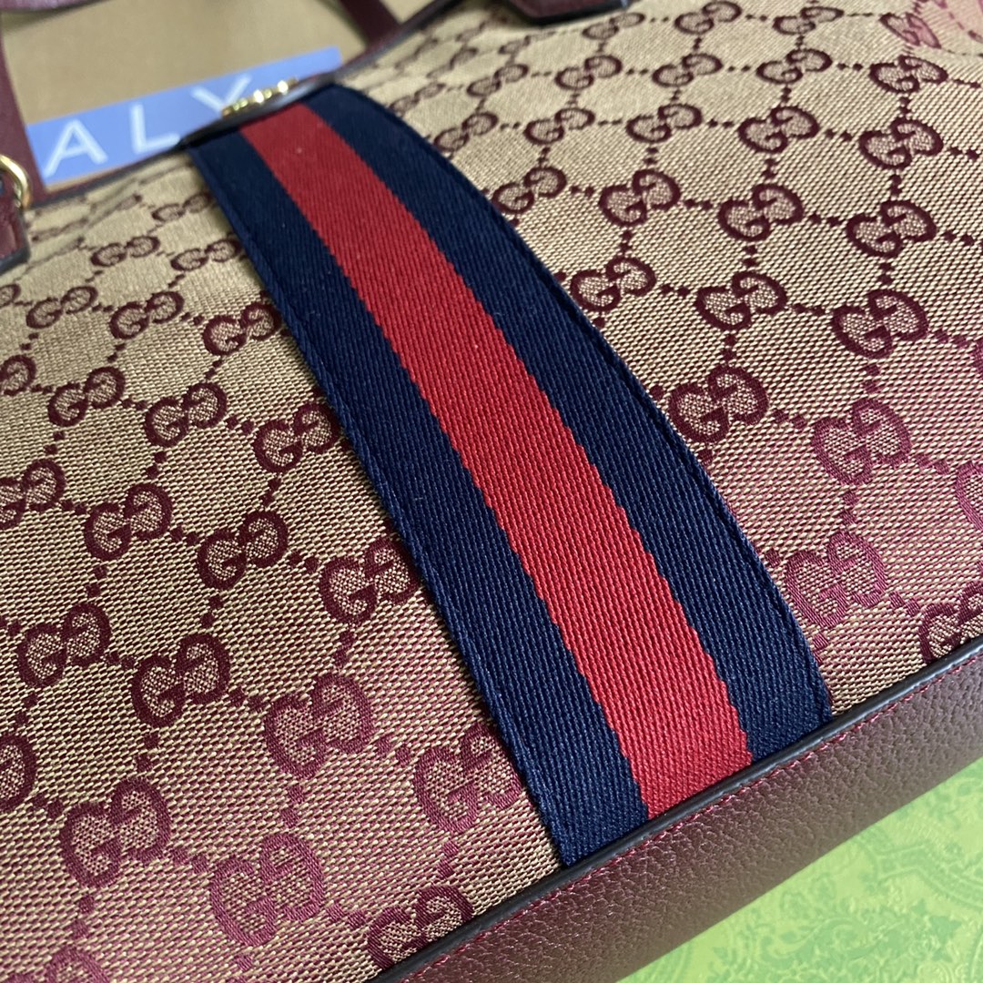 Gucci ‎631685 Ophidia GG medium tote Red Supreme canvas
