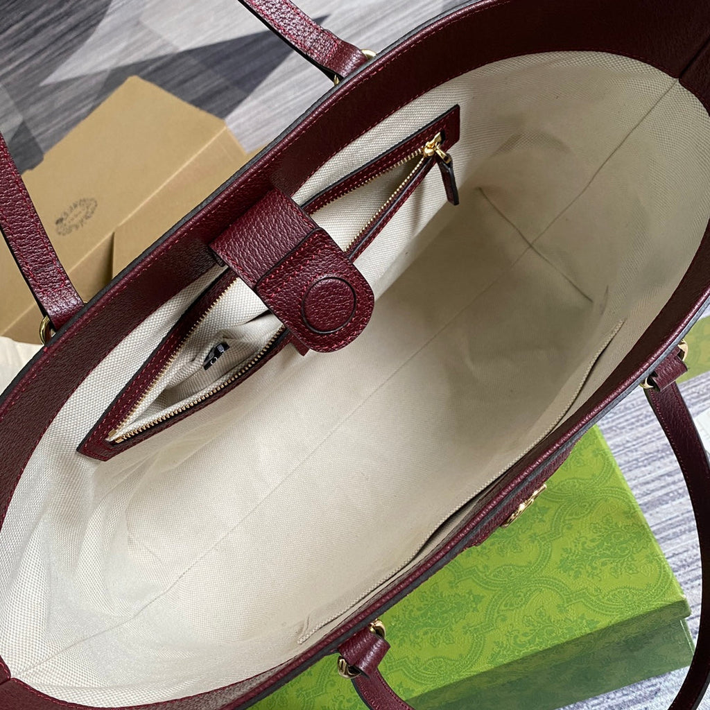 Gucci ‎631685 Ophidia GG medium tote Red Supreme canvas