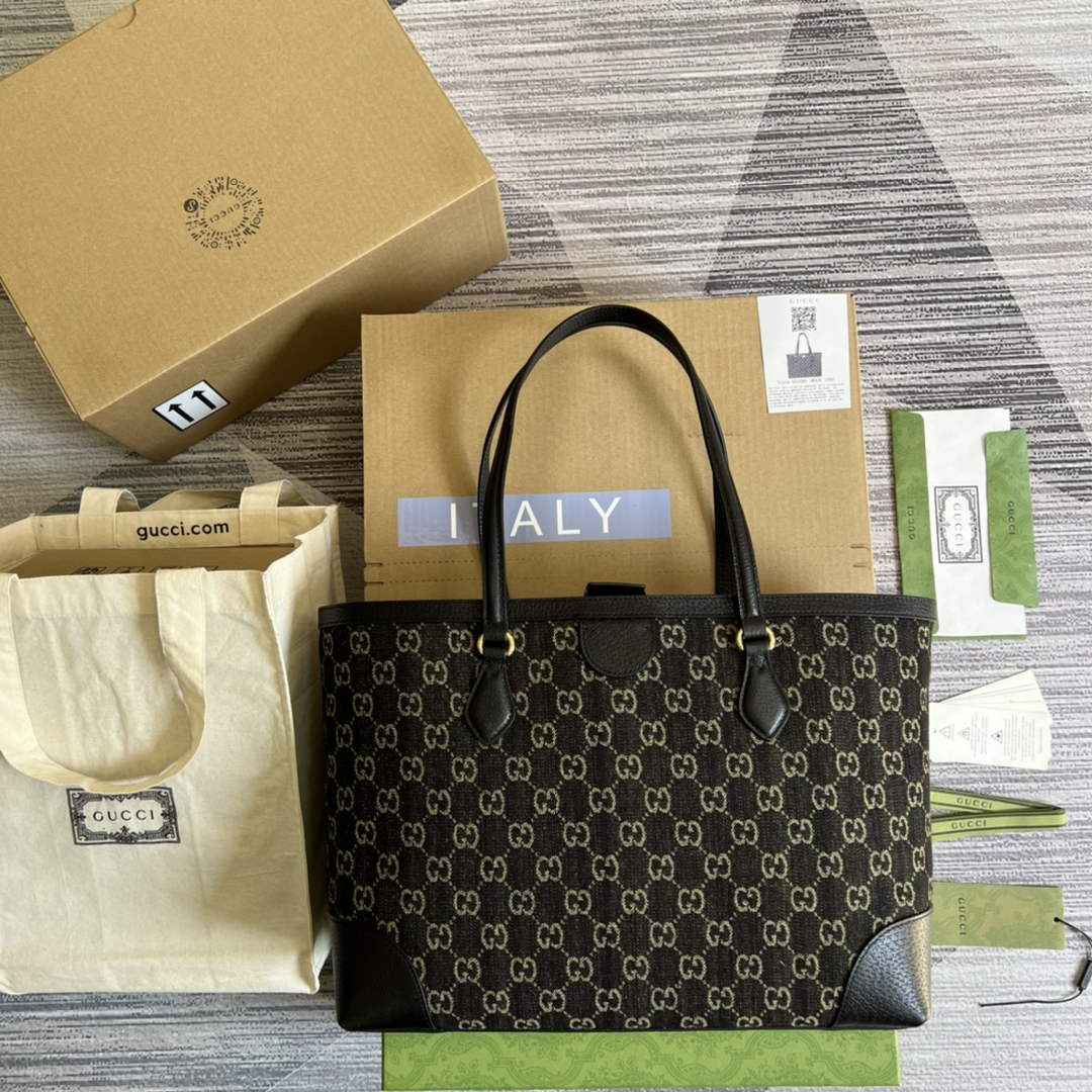 Gucci ‎631685 Ophidia GG medium tote Black Supreme canvas