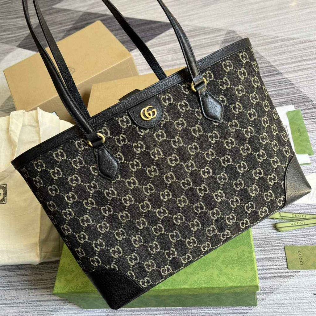 Gucci ‎631685 Ophidia GG medium tote Black Supreme canvas