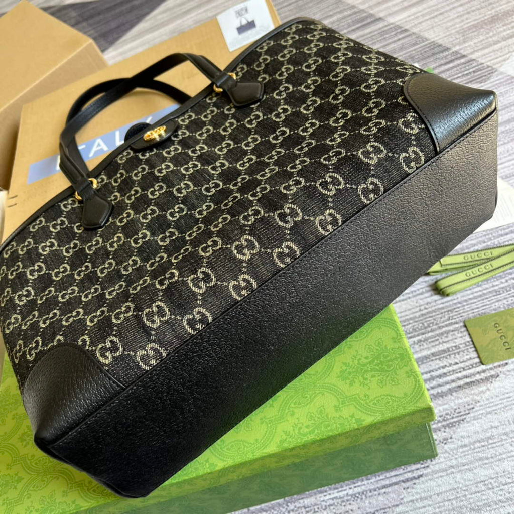 Gucci ‎631685 Ophidia GG medium tote Black Supreme canvas