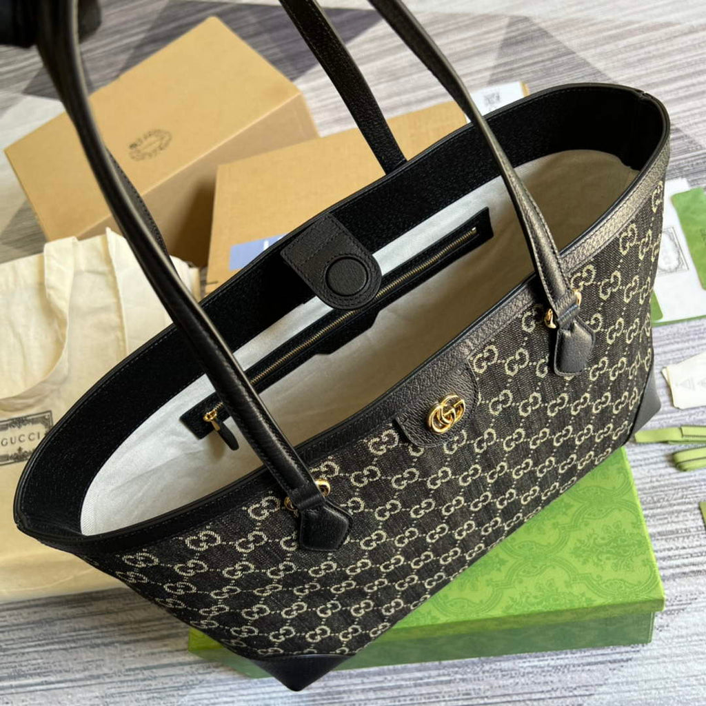 Gucci ‎631685 Ophidia GG medium tote Black Supreme canvas