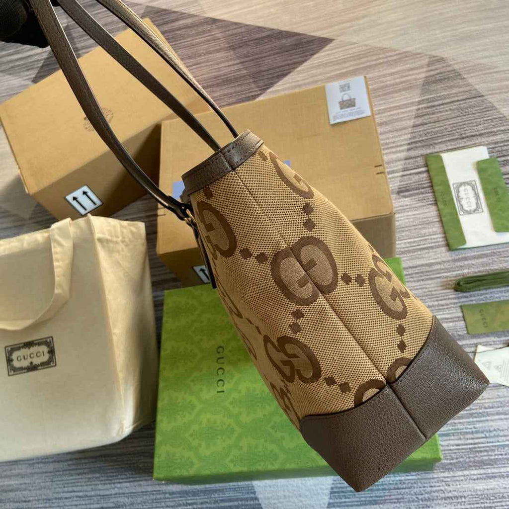 Gucci ‎631685 Ophidia jumbo GG medium tote Camel GG leather