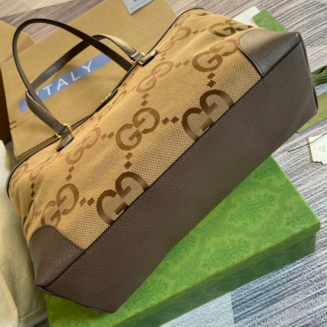 Gucci ‎631685 Ophidia jumbo GG medium tote Camel GG leather