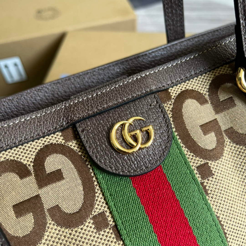 Gucci ‎631685 Ophidia jumbo GG medium tote Camel GG canvas