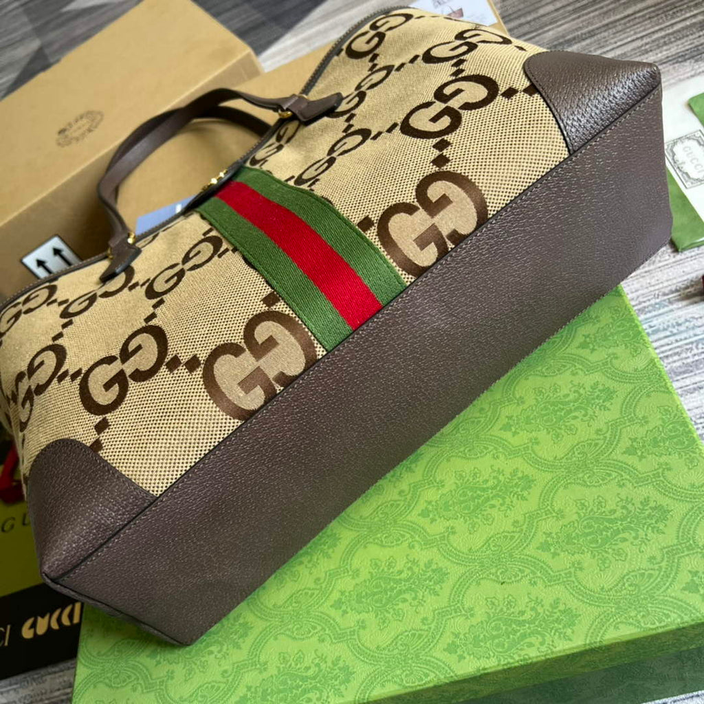 Gucci ‎631685 Ophidia jumbo GG medium tote Camel GG canvas