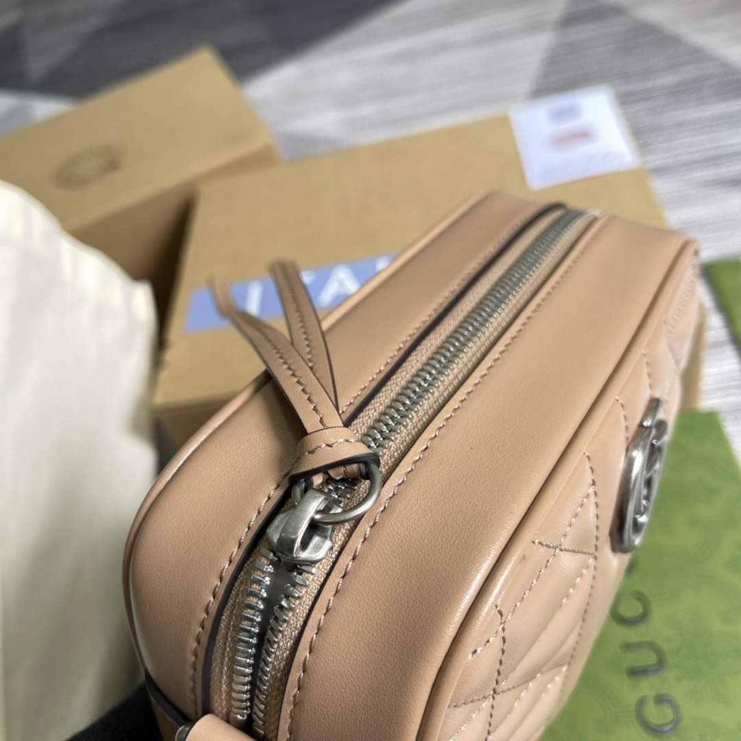 Gucci 634936 GG Marmont mini shoulder bag apricot