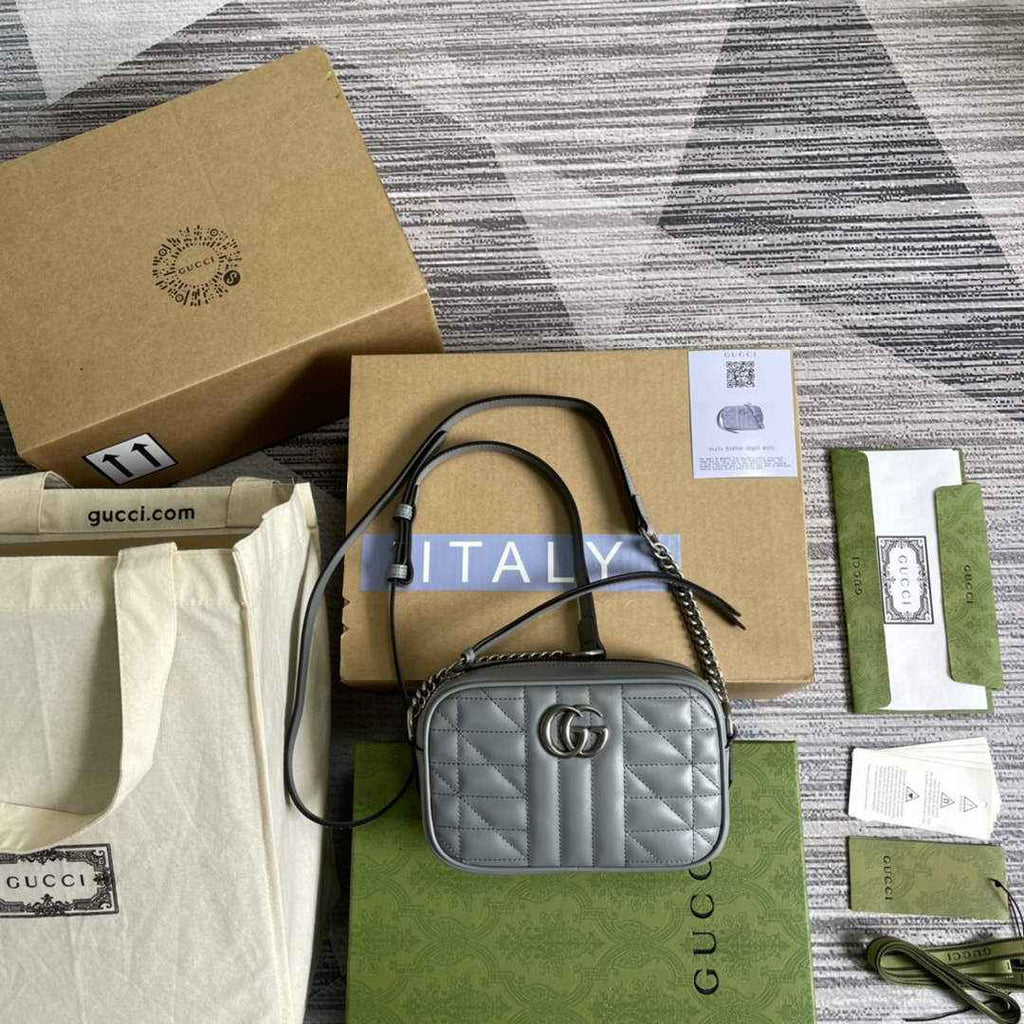 Gucci 634936 GG Marmont mini shoulder bag dark gray